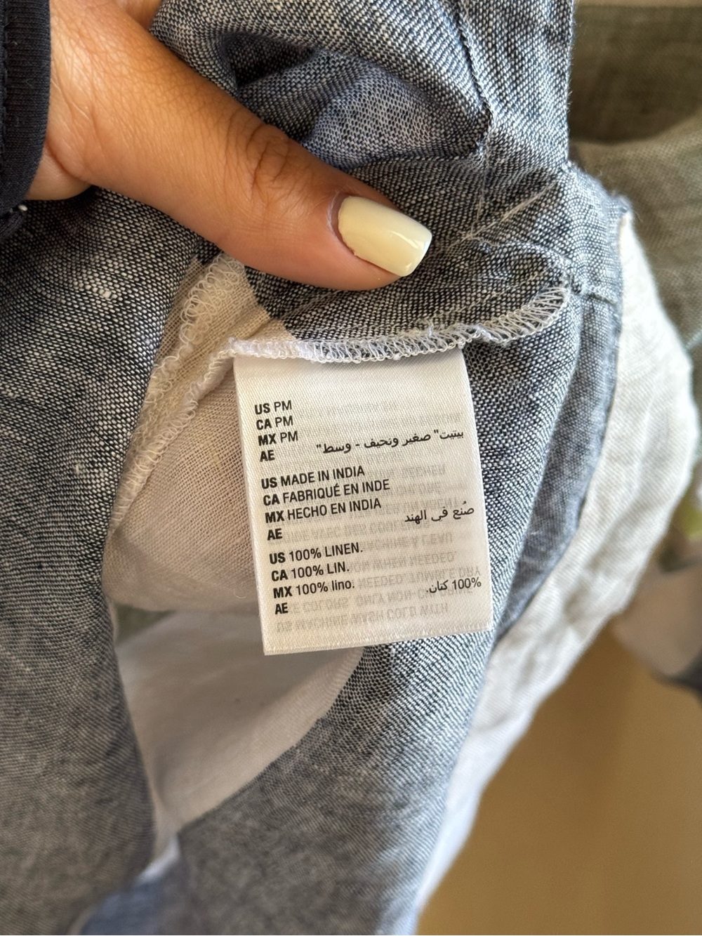 Charter Club Luxury 100% Linen Multi Color Striped 3/4 Sleeve Top| Petite Medium - Picture 7 of 9